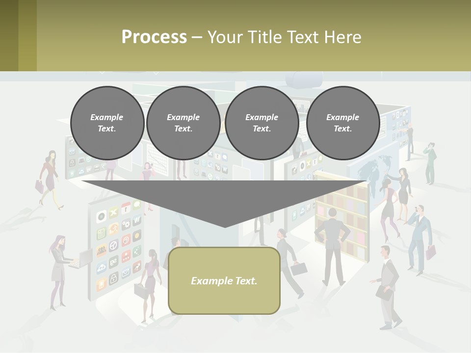 A Group Of People Standing In Front Of A Building PowerPoint Template