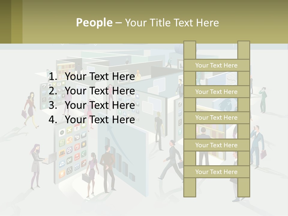 A Group Of People Standing In Front Of A Building PowerPoint Template