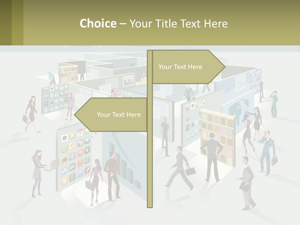 A Group Of People Standing In Front Of A Building PowerPoint Template