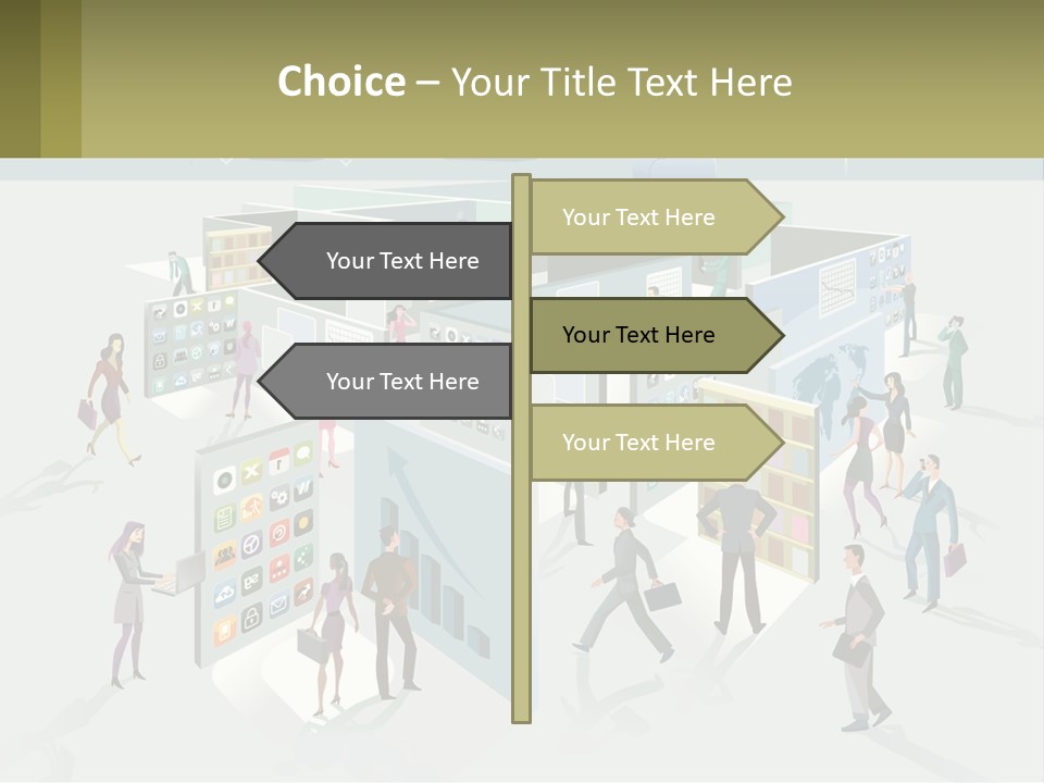 A Group Of People Standing In Front Of A Building PowerPoint Template