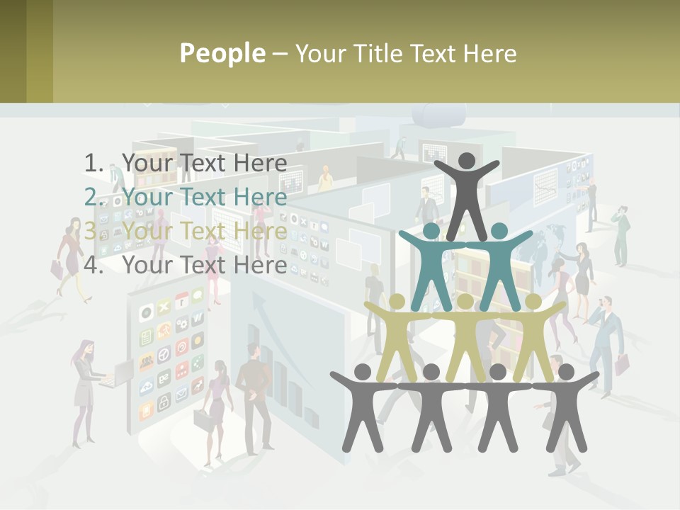 A Group Of People Standing In Front Of A Building PowerPoint Template