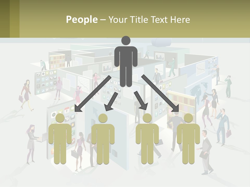 A Group Of People Standing In Front Of A Building PowerPoint Template