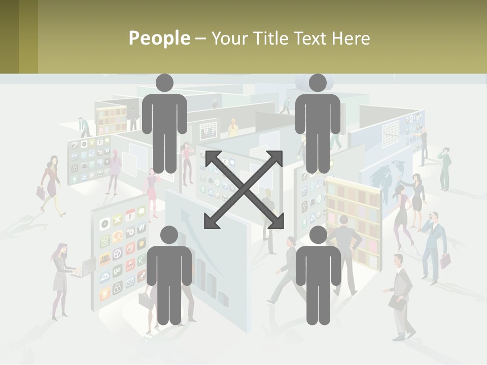 A Group Of People Standing In Front Of A Building PowerPoint Template