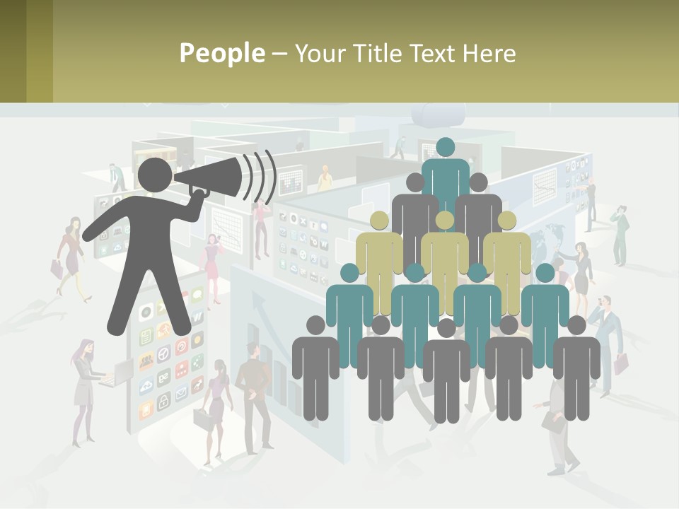 A Group Of People Standing In Front Of A Building PowerPoint Template