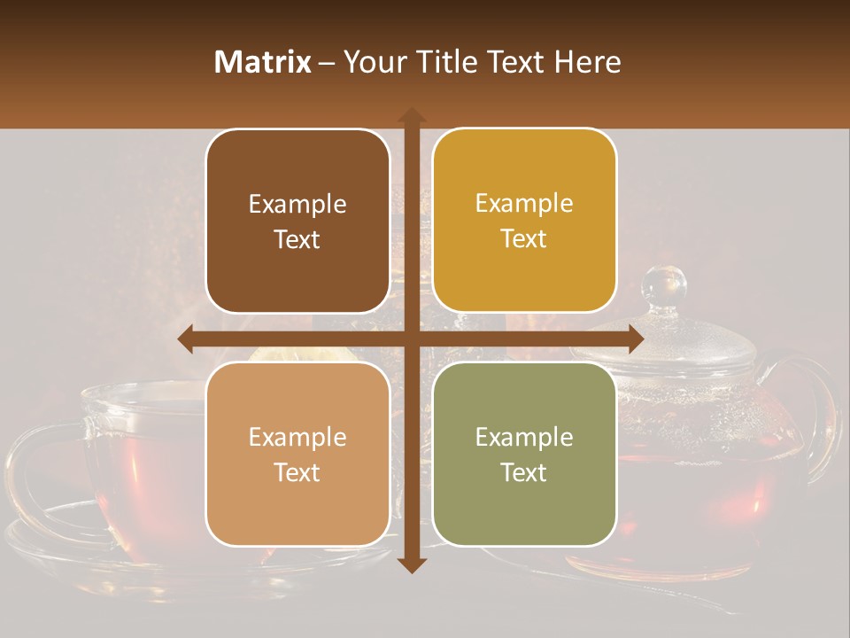 A Cup Of Tea Next To A Teapot With A Lemon On It PowerPoint Template