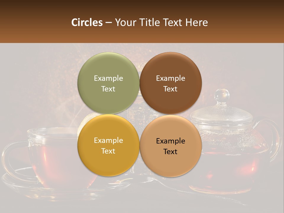 A Cup Of Tea Next To A Teapot With A Lemon On It PowerPoint Template