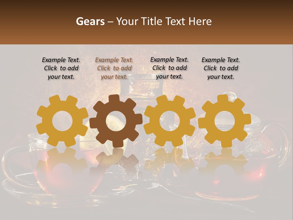 A Cup Of Tea Next To A Teapot With A Lemon On It PowerPoint Template