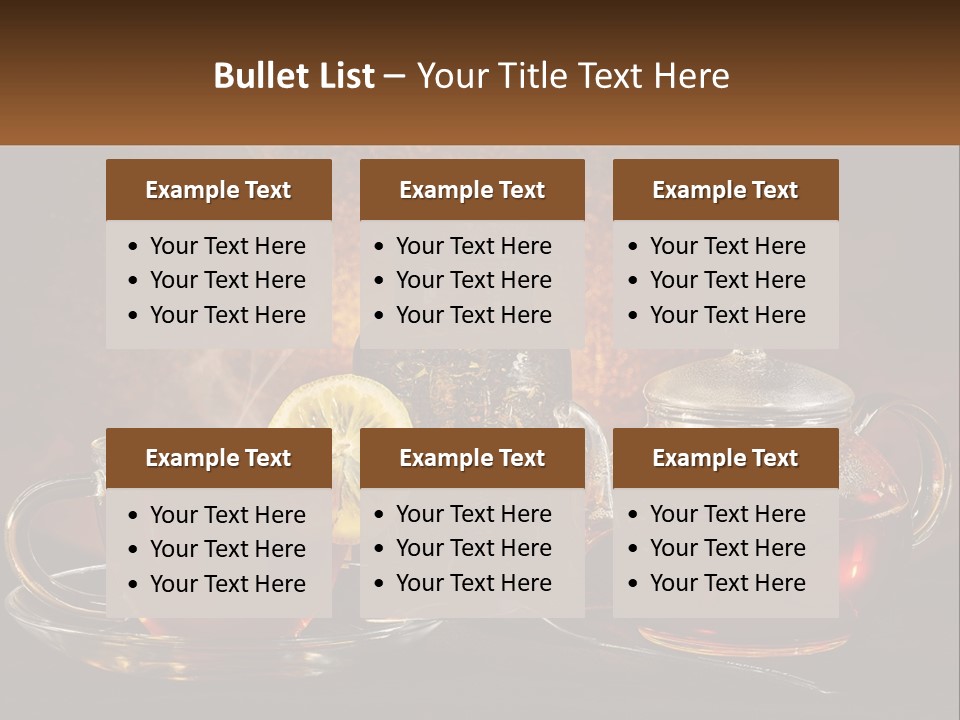 A Cup Of Tea Next To A Teapot With A Lemon On It PowerPoint Template