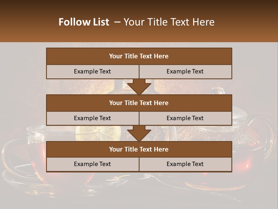 A Cup Of Tea Next To A Teapot With A Lemon On It PowerPoint Template