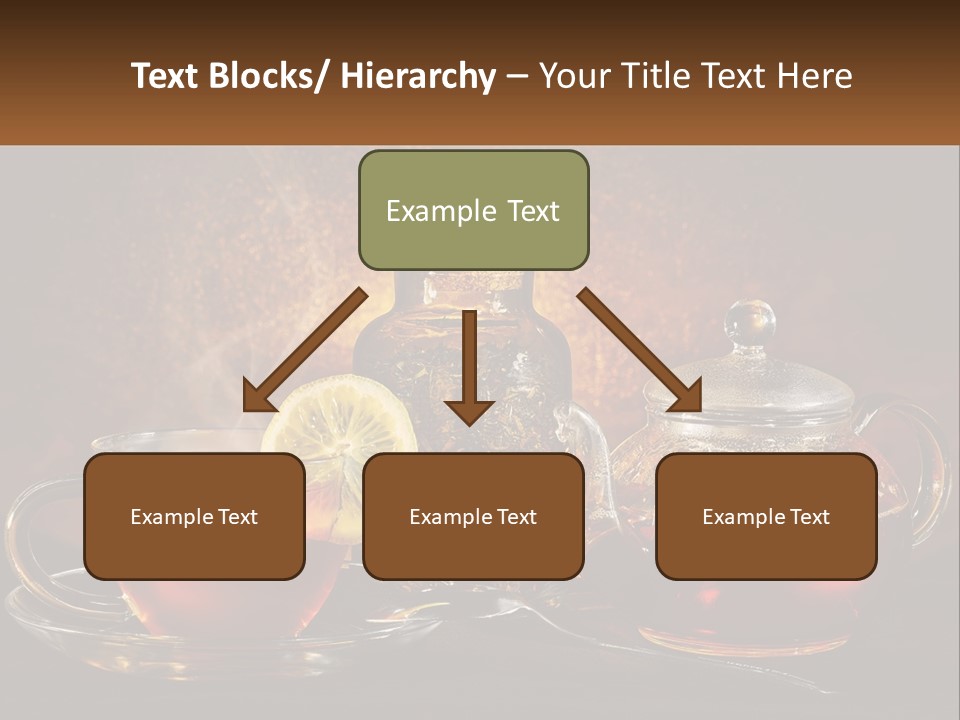 A Cup Of Tea Next To A Teapot With A Lemon On It PowerPoint Template