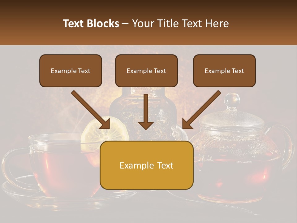 A Cup Of Tea Next To A Teapot With A Lemon On It PowerPoint Template