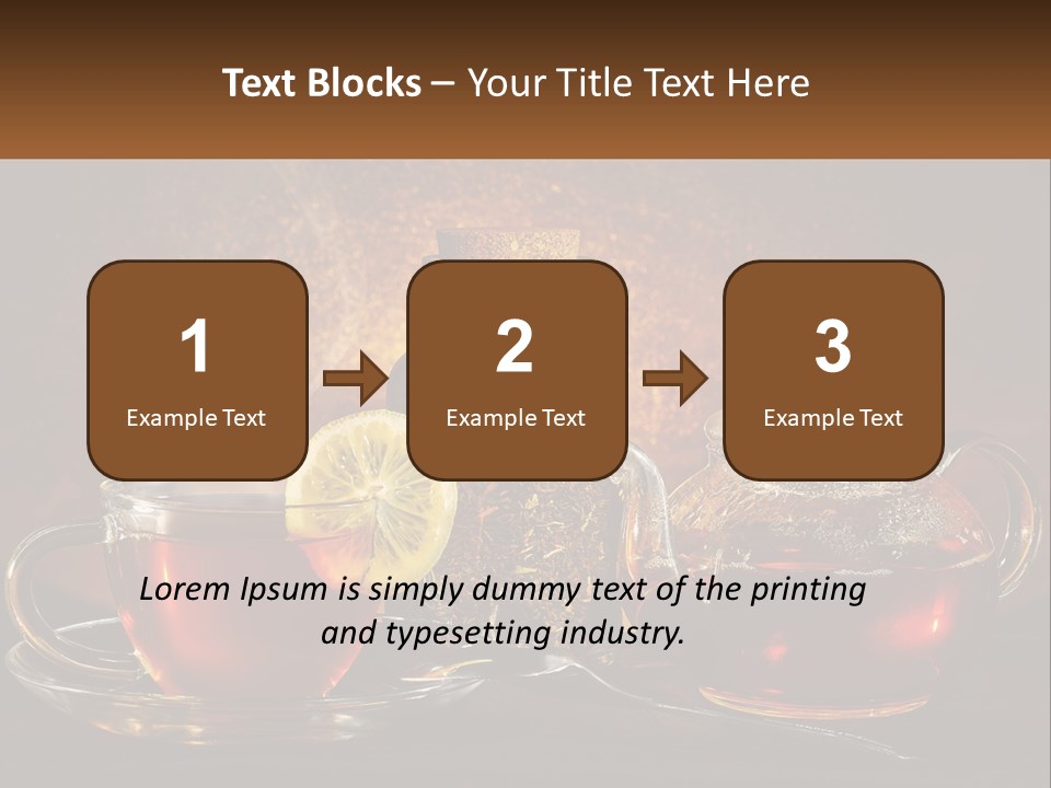 A Cup Of Tea Next To A Teapot With A Lemon On It PowerPoint Template