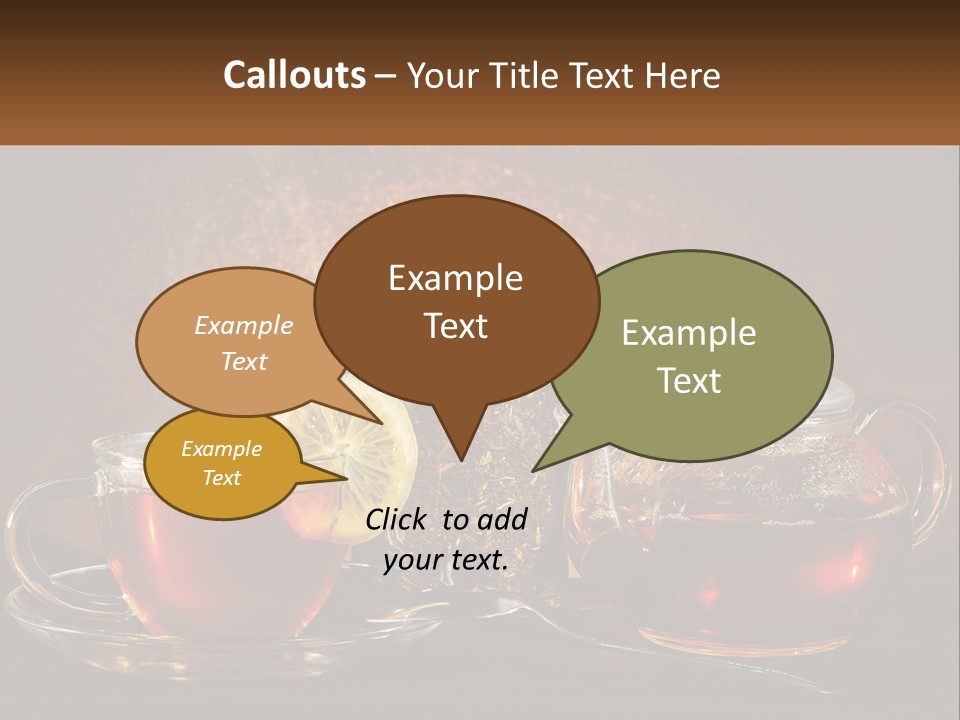 A Cup Of Tea Next To A Teapot With A Lemon On It PowerPoint Template