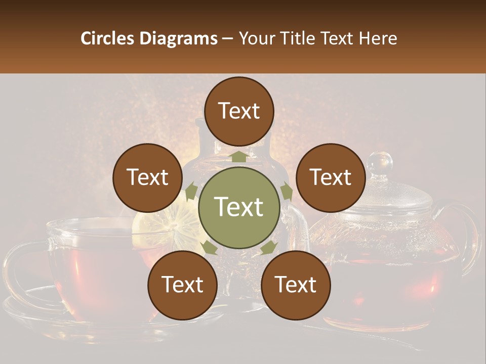 A Cup Of Tea Next To A Teapot With A Lemon On It PowerPoint Template