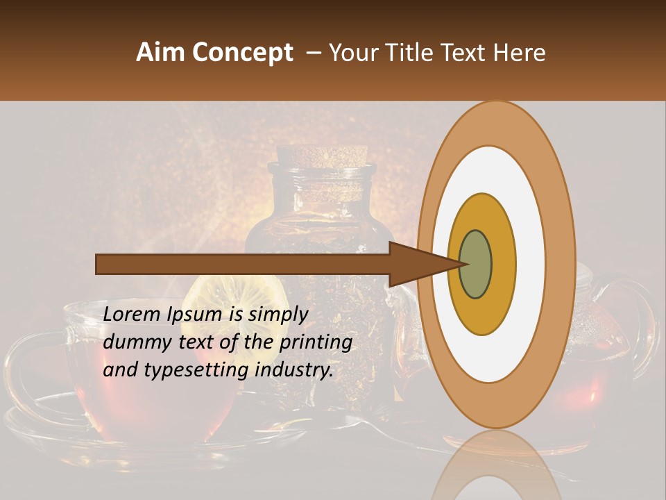 A Cup Of Tea Next To A Teapot With A Lemon On It PowerPoint Template