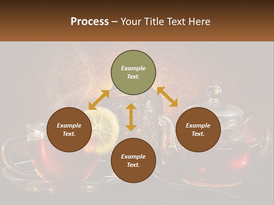 A Cup Of Tea Next To A Teapot With A Lemon On It PowerPoint Template