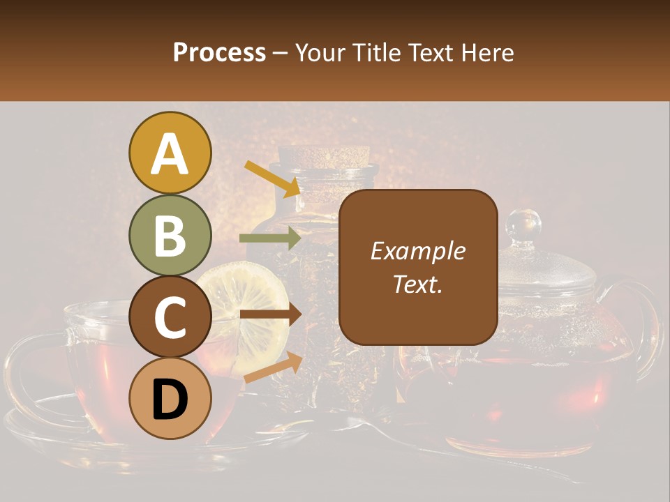 A Cup Of Tea Next To A Teapot With A Lemon On It PowerPoint Template