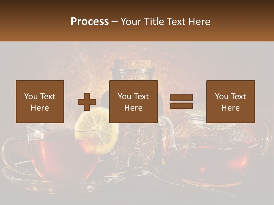 A Cup Of Tea Next To A Teapot With A Lemon On It PowerPoint Template