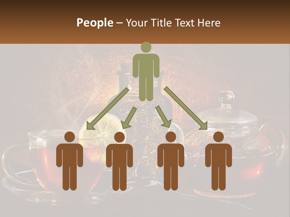 A Cup Of Tea Next To A Teapot With A Lemon On It PowerPoint Template