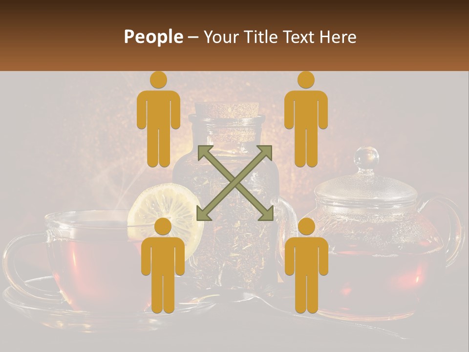 A Cup Of Tea Next To A Teapot With A Lemon On It PowerPoint Template