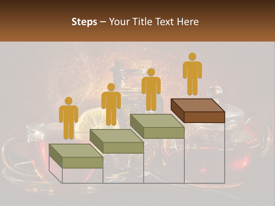 A Cup Of Tea Next To A Teapot With A Lemon On It PowerPoint Template