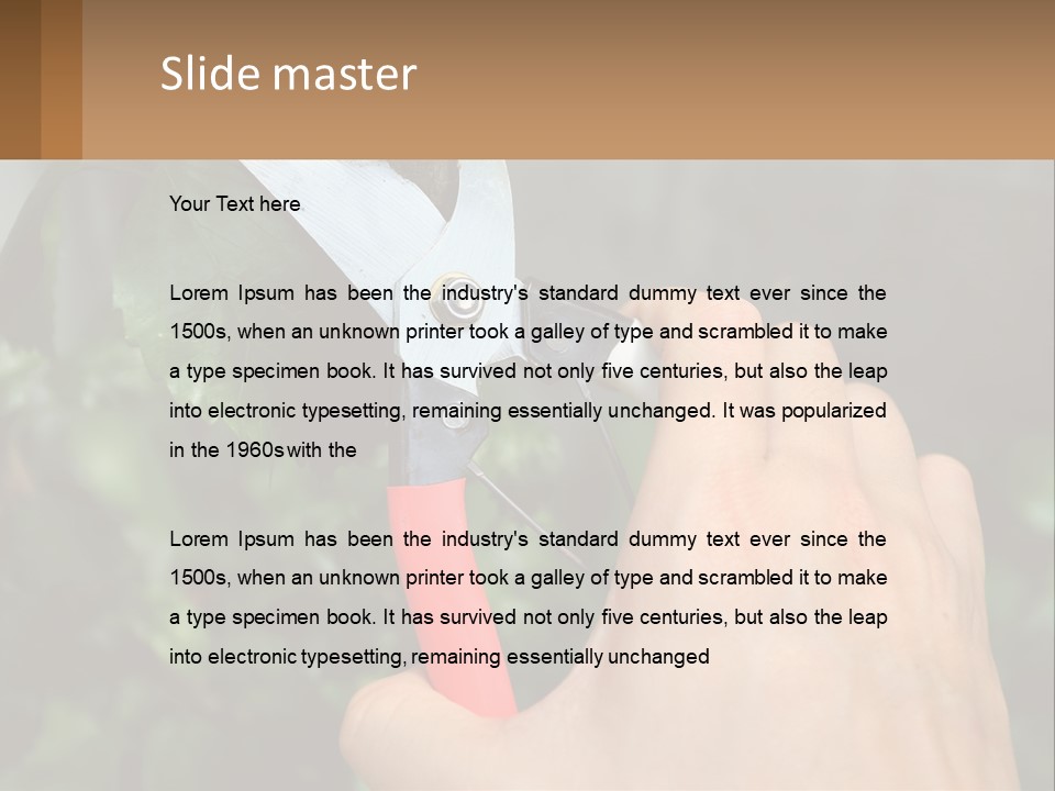 A Person Holding A Pair Of Scissors In Their Hand PowerPoint Template