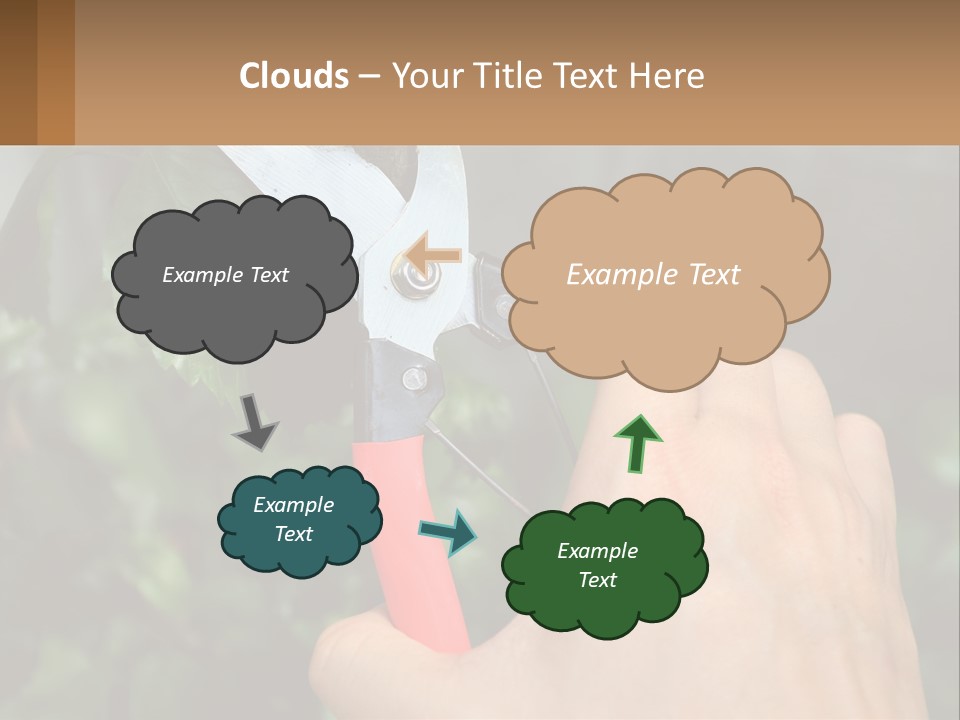 A Person Holding A Pair Of Scissors In Their Hand PowerPoint Template