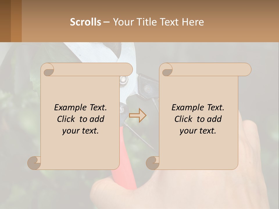 A Person Holding A Pair Of Scissors In Their Hand PowerPoint Template