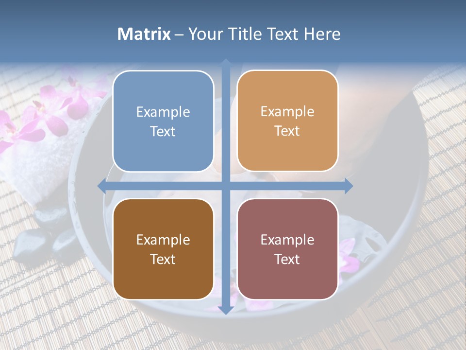 A Woman's Feet In A Bowl Of Water With Pink Flowers PowerPoint Template