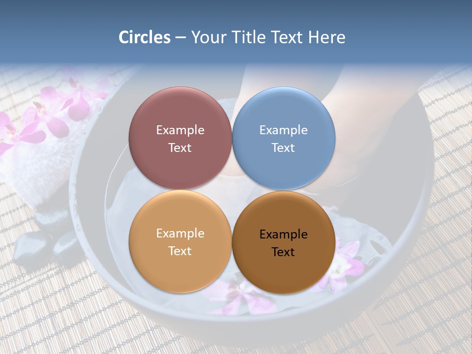 A Woman's Feet In A Bowl Of Water With Pink Flowers PowerPoint Template