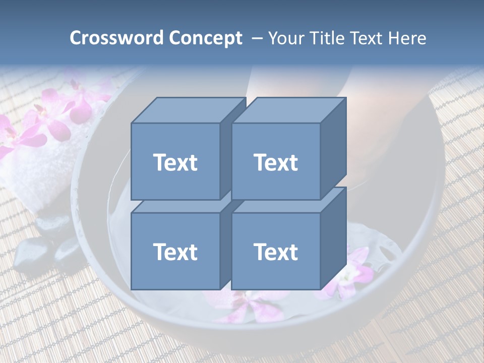 A Woman's Feet In A Bowl Of Water With Pink Flowers PowerPoint Template