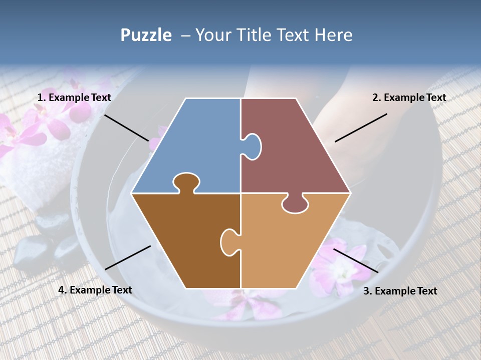 A Woman's Feet In A Bowl Of Water With Pink Flowers PowerPoint Template