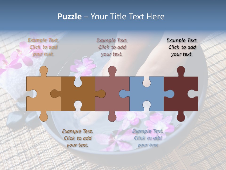 A Woman's Feet In A Bowl Of Water With Pink Flowers PowerPoint Template