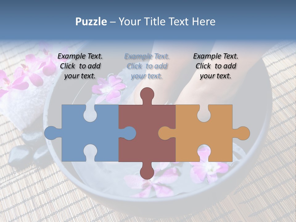 A Woman's Feet In A Bowl Of Water With Pink Flowers PowerPoint Template