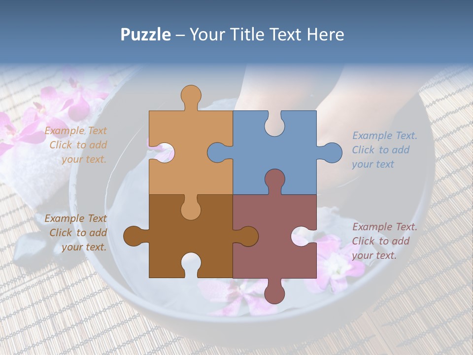 A Woman's Feet In A Bowl Of Water With Pink Flowers PowerPoint Template