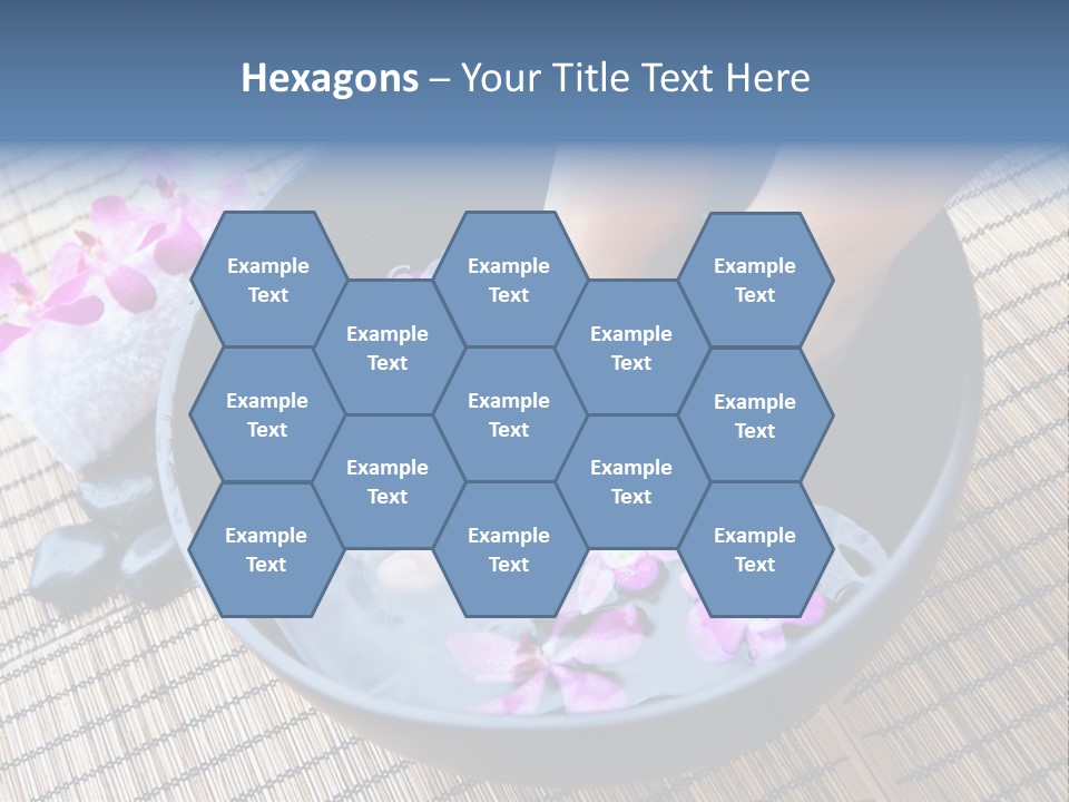 A Woman's Feet In A Bowl Of Water With Pink Flowers PowerPoint Template