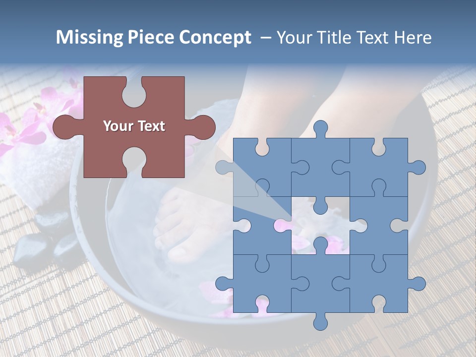 A Woman's Feet In A Bowl Of Water With Pink Flowers PowerPoint Template