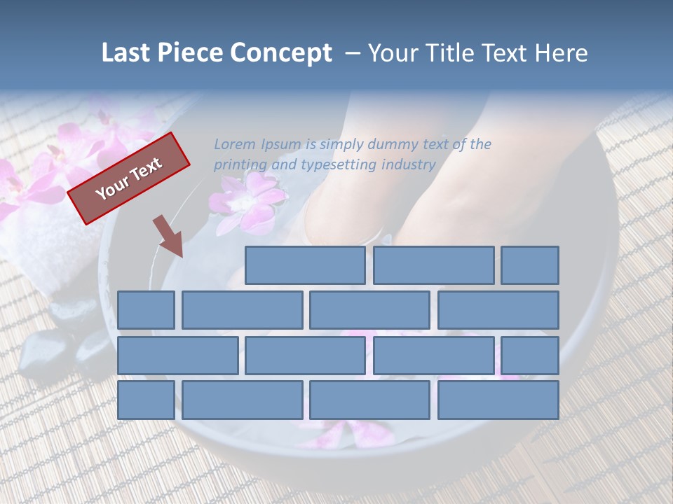 A Woman's Feet In A Bowl Of Water With Pink Flowers PowerPoint Template