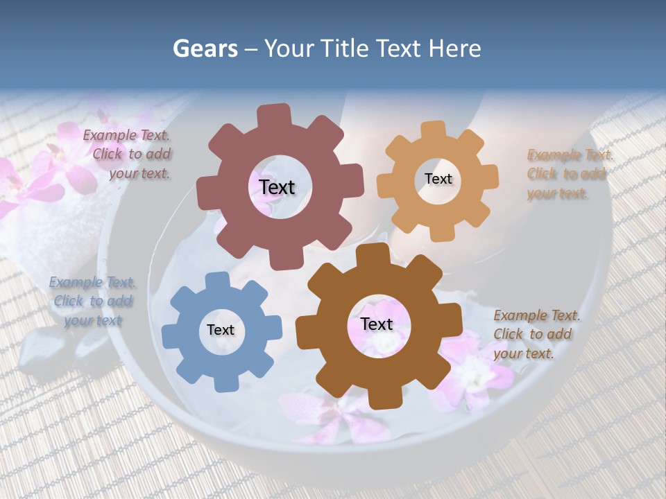 A Woman's Feet In A Bowl Of Water With Pink Flowers PowerPoint Template