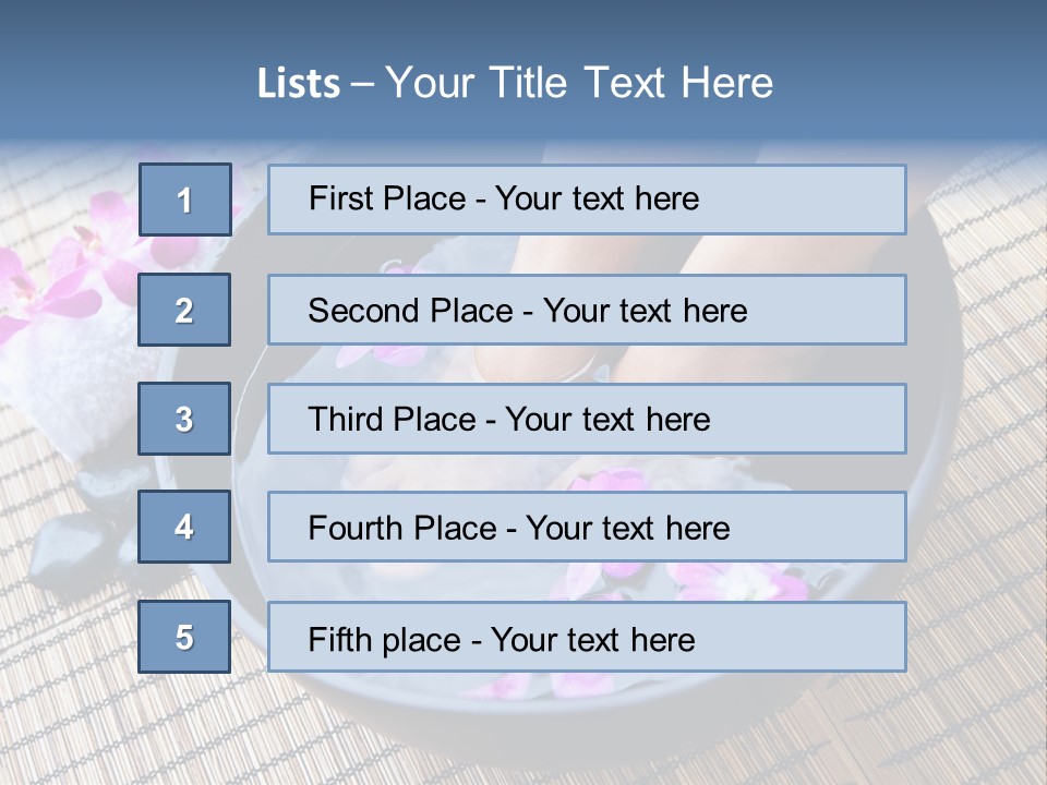 A Woman's Feet In A Bowl Of Water With Pink Flowers PowerPoint Template