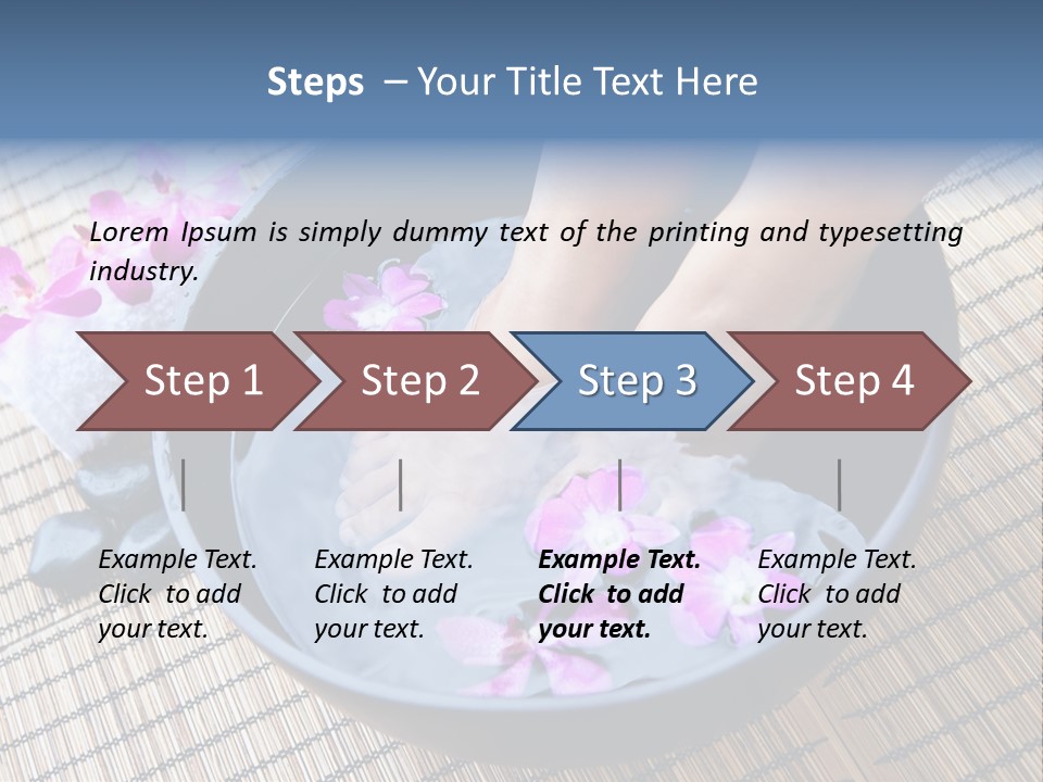 A Woman's Feet In A Bowl Of Water With Pink Flowers PowerPoint Template