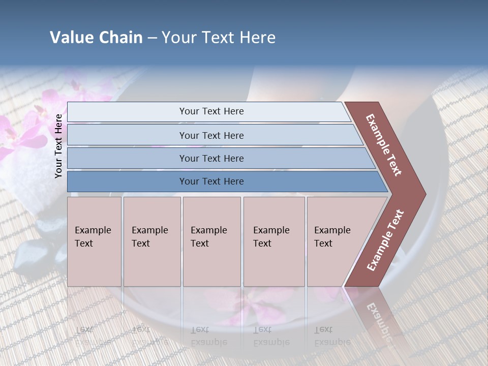 A Woman's Feet In A Bowl Of Water With Pink Flowers PowerPoint Template