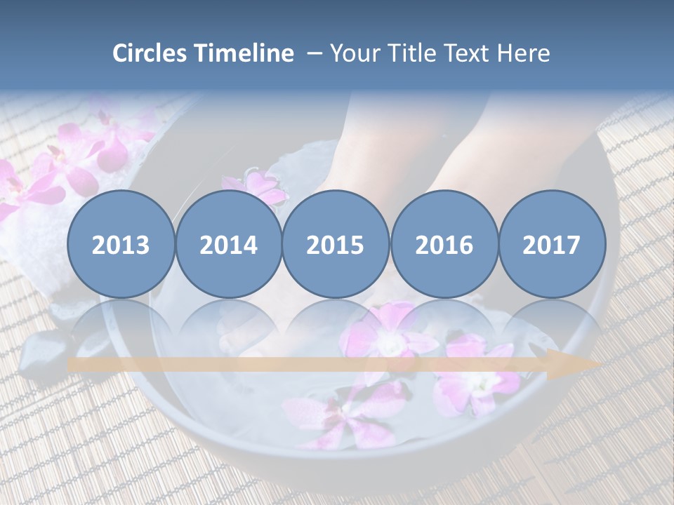 A Woman's Feet In A Bowl Of Water With Pink Flowers PowerPoint Template