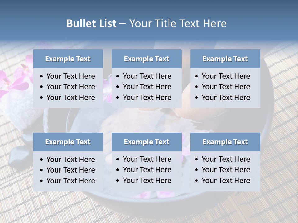 A Woman's Feet In A Bowl Of Water With Pink Flowers PowerPoint Template