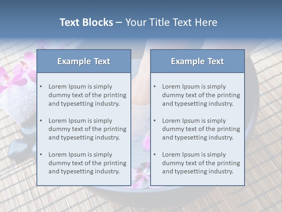 A Woman's Feet In A Bowl Of Water With Pink Flowers PowerPoint Template