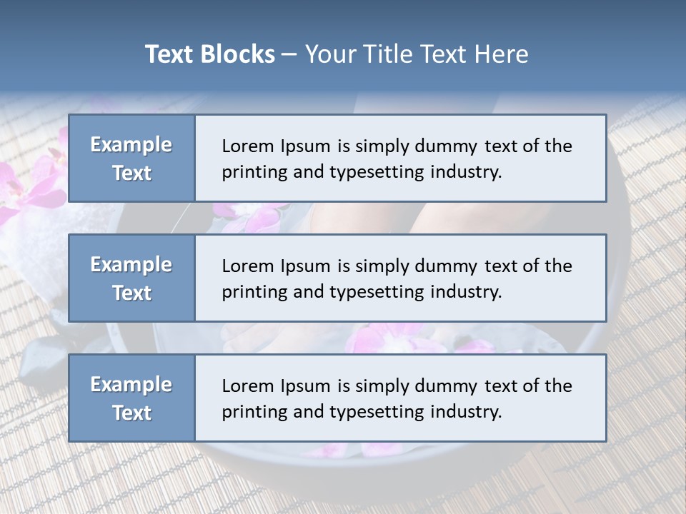 A Woman's Feet In A Bowl Of Water With Pink Flowers PowerPoint Template