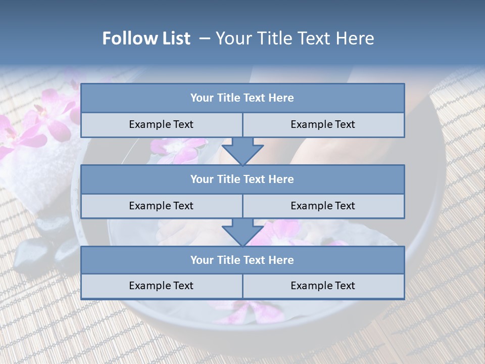 A Woman's Feet In A Bowl Of Water With Pink Flowers PowerPoint Template