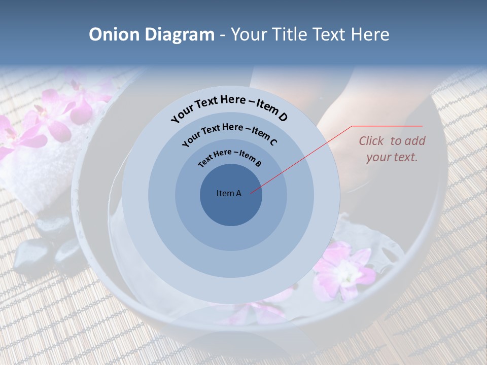 A Woman's Feet In A Bowl Of Water With Pink Flowers PowerPoint Template