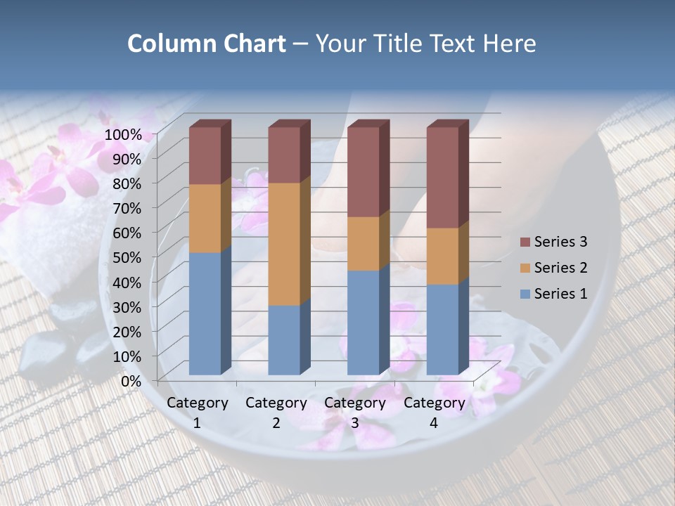 A Woman's Feet In A Bowl Of Water With Pink Flowers PowerPoint Template