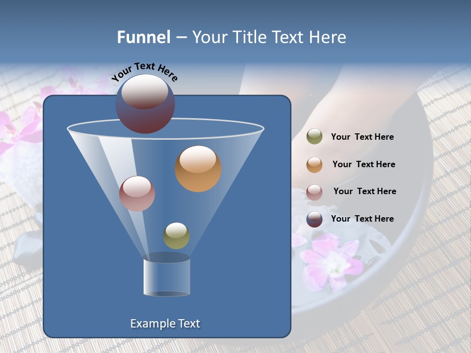 A Woman's Feet In A Bowl Of Water With Pink Flowers PowerPoint Template